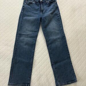 Quince Stretch High Rise Straight Jeans Women 29 Seaside Blue 28” Inseam EUC